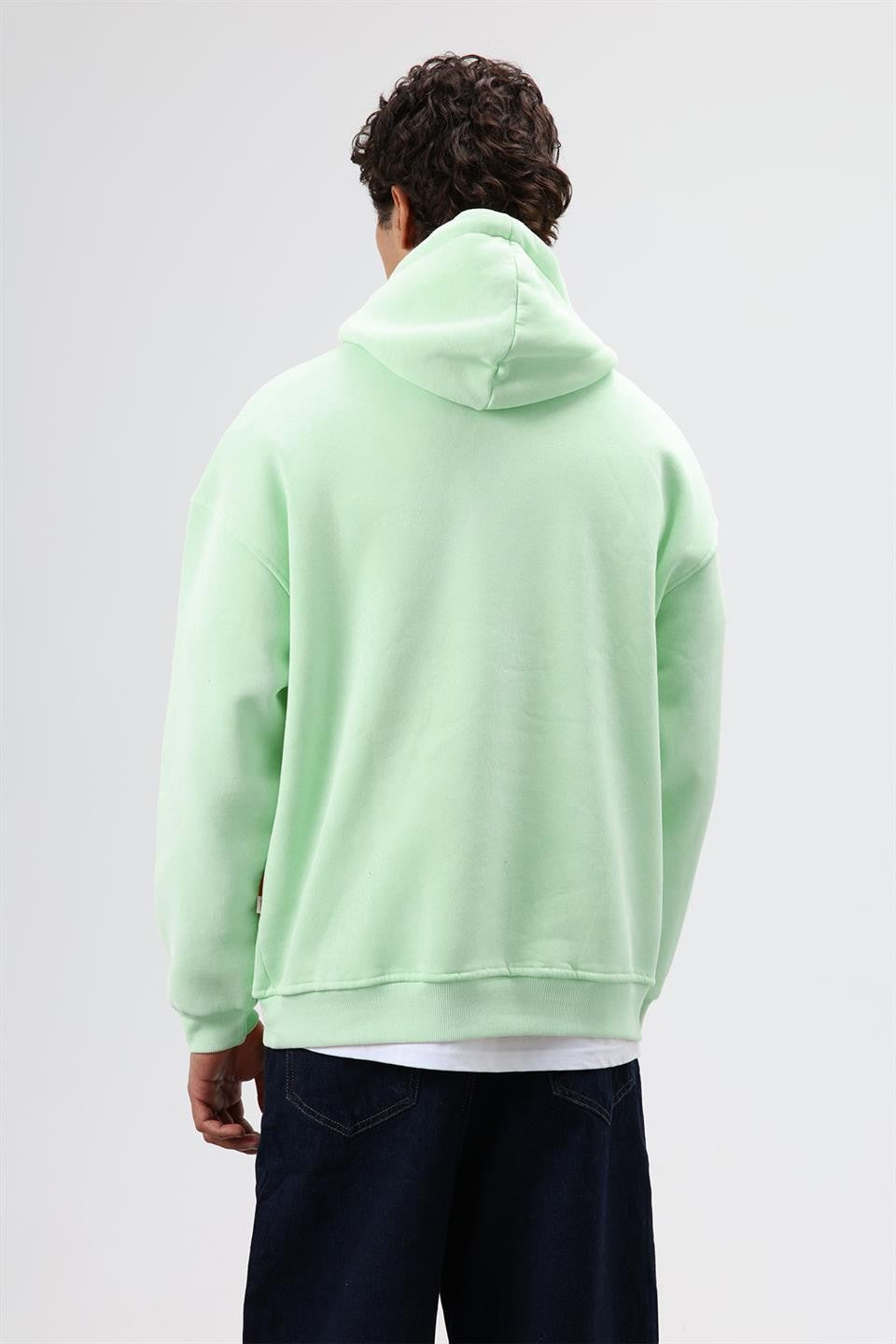 Basic Oversize Yıkamalı Hoodie