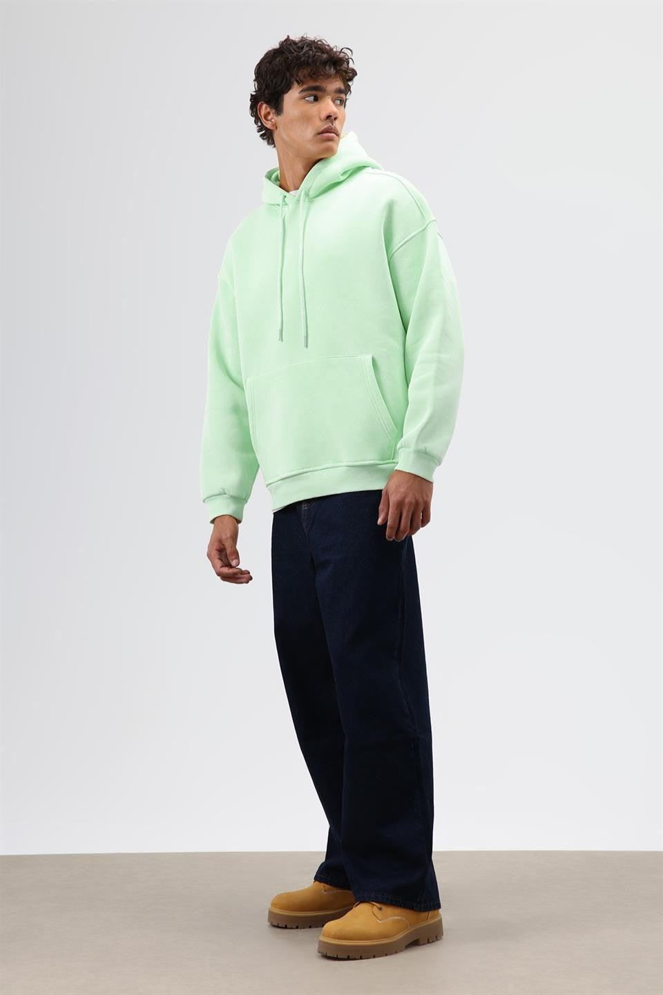 Basic Oversize Yıkamalı Hoodie