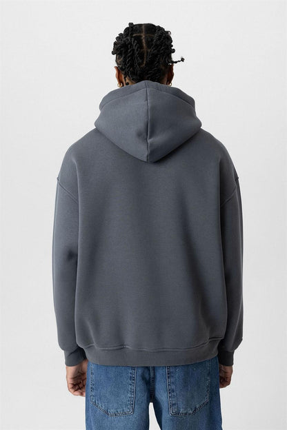 Basic Oversize Yıkamalı Hoodie