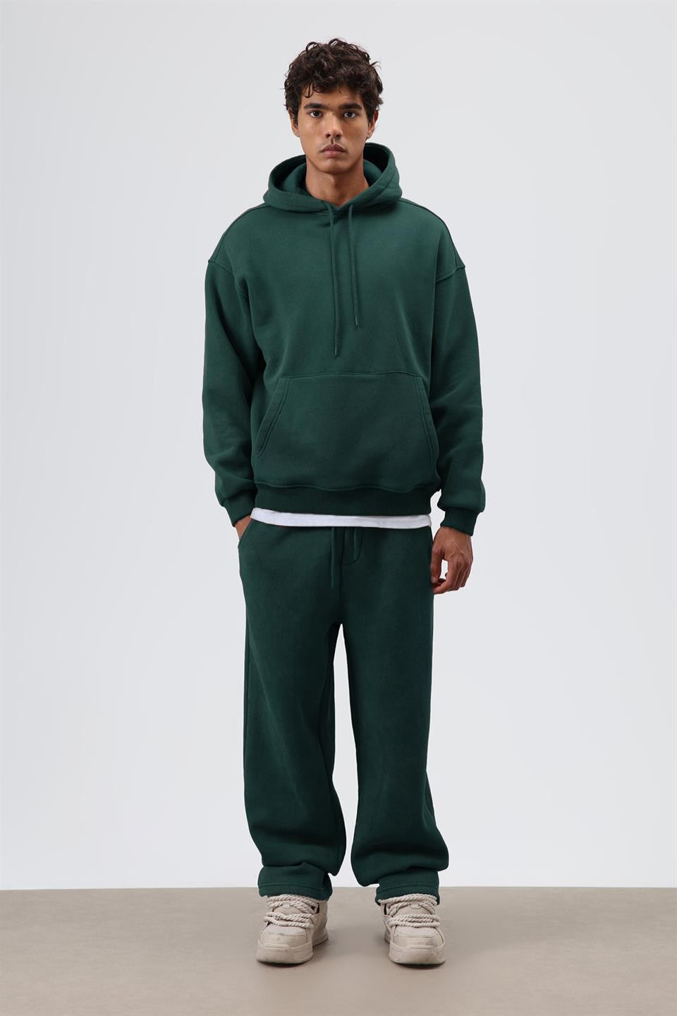 Basic Oversize Yıkamalı Hoodie