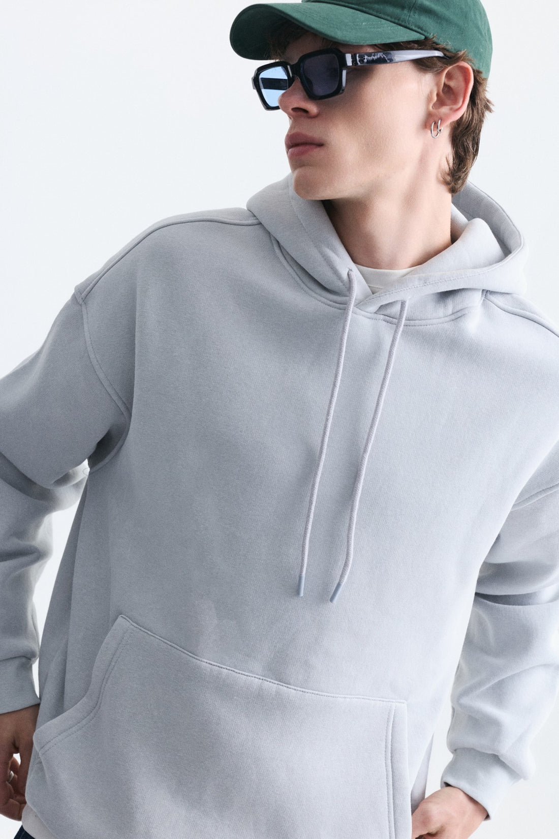 Basic Oversize Yıkamalı Hoodie