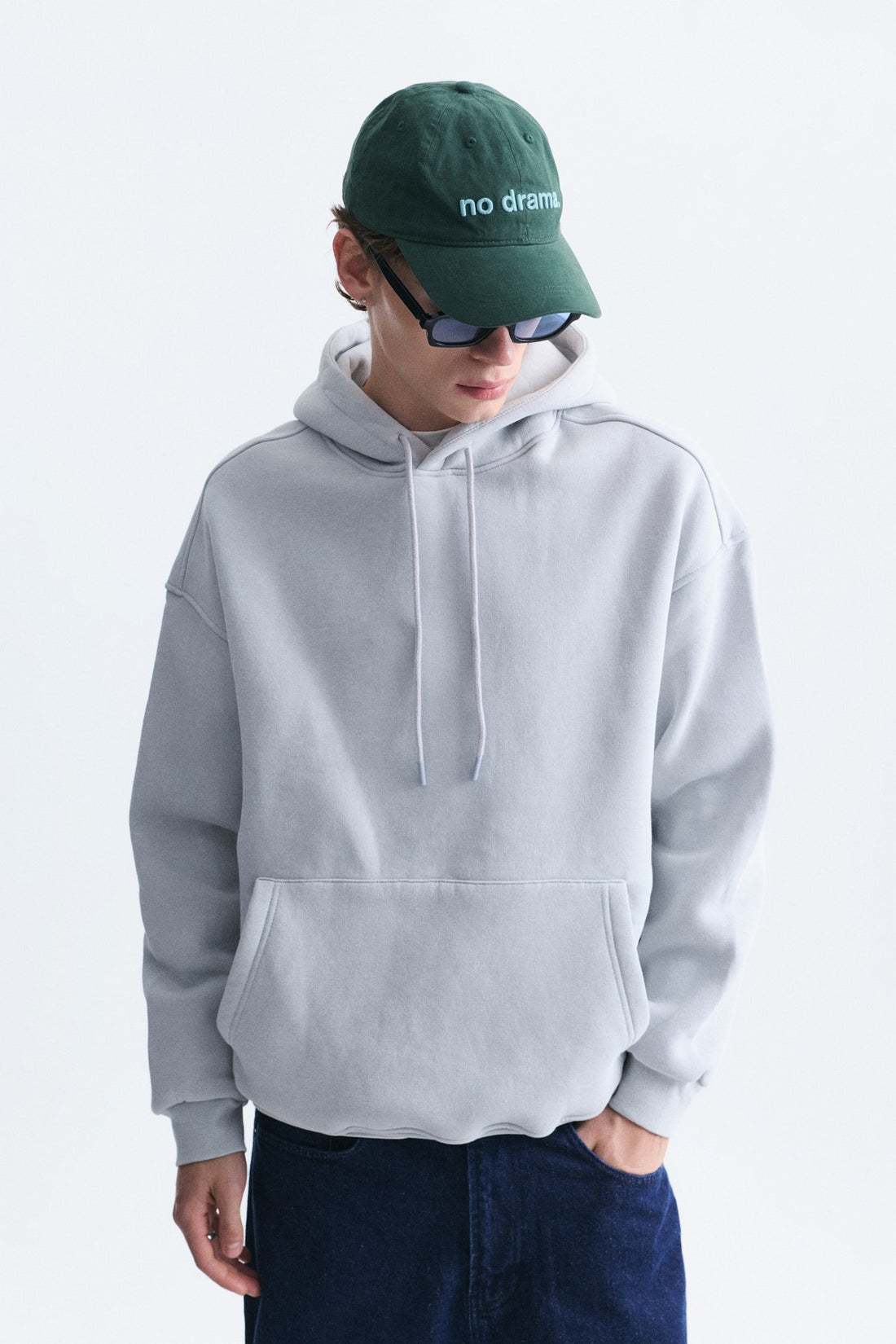 Basic Oversize Yıkamalı Hoodie