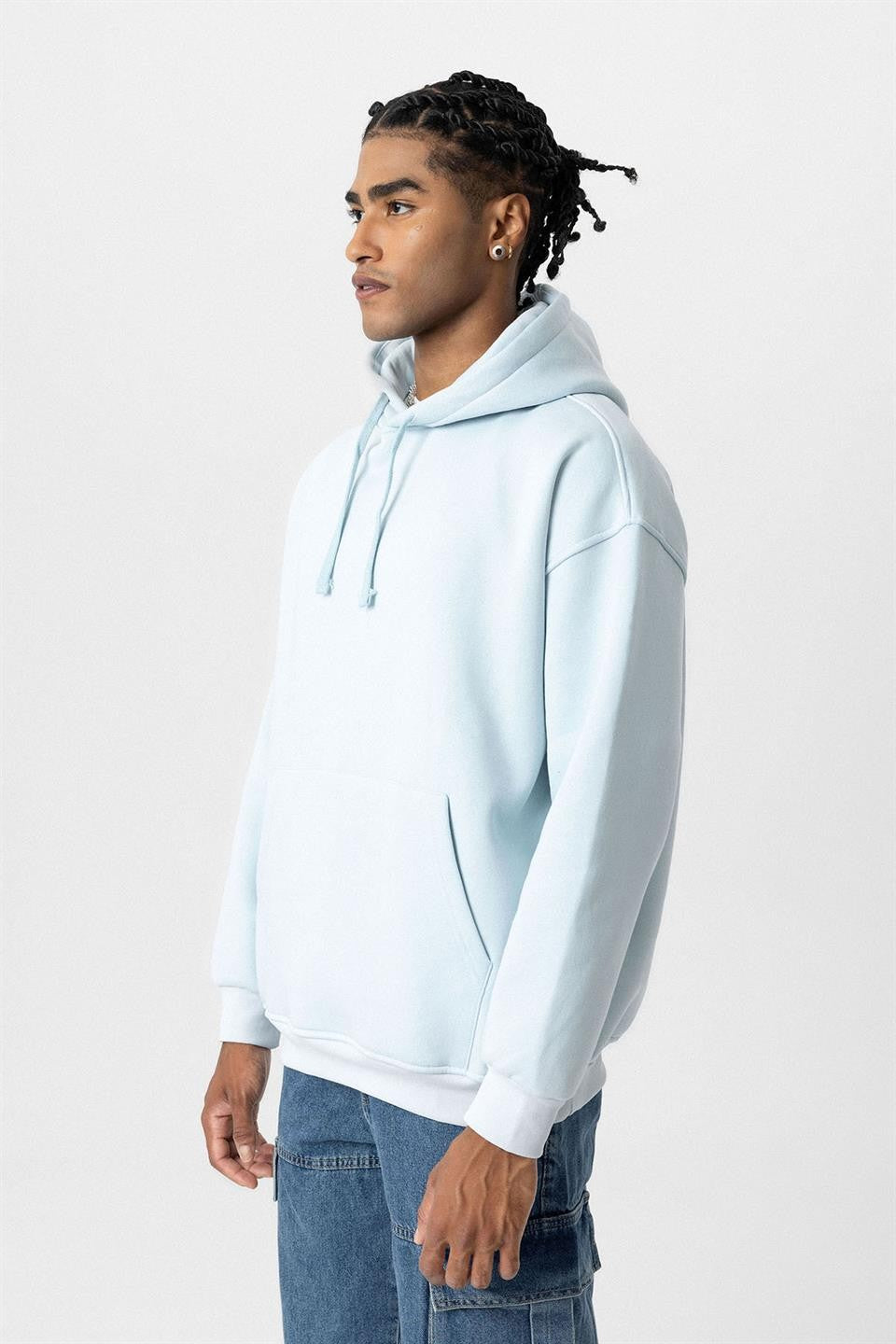 Basic Oversize Yıkamalı Hoodie