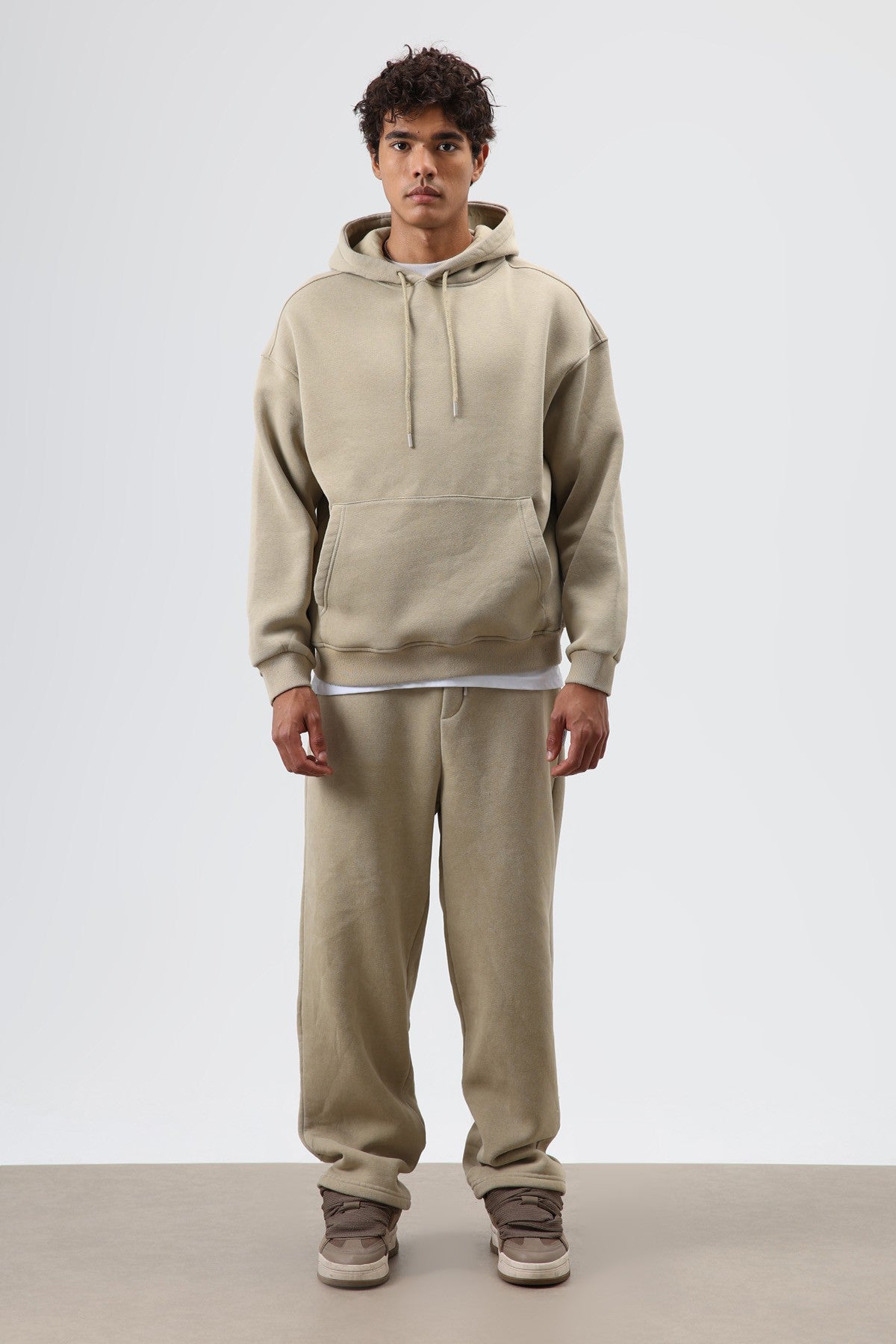 Basic Oversize Yıkamalı Hoodie
