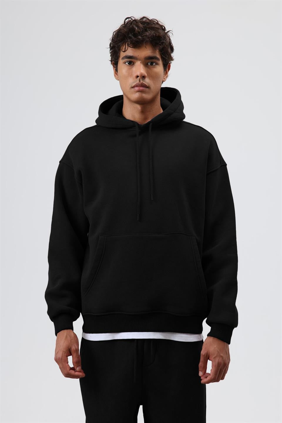 Basic Oversize Yıkamalı Hoodie