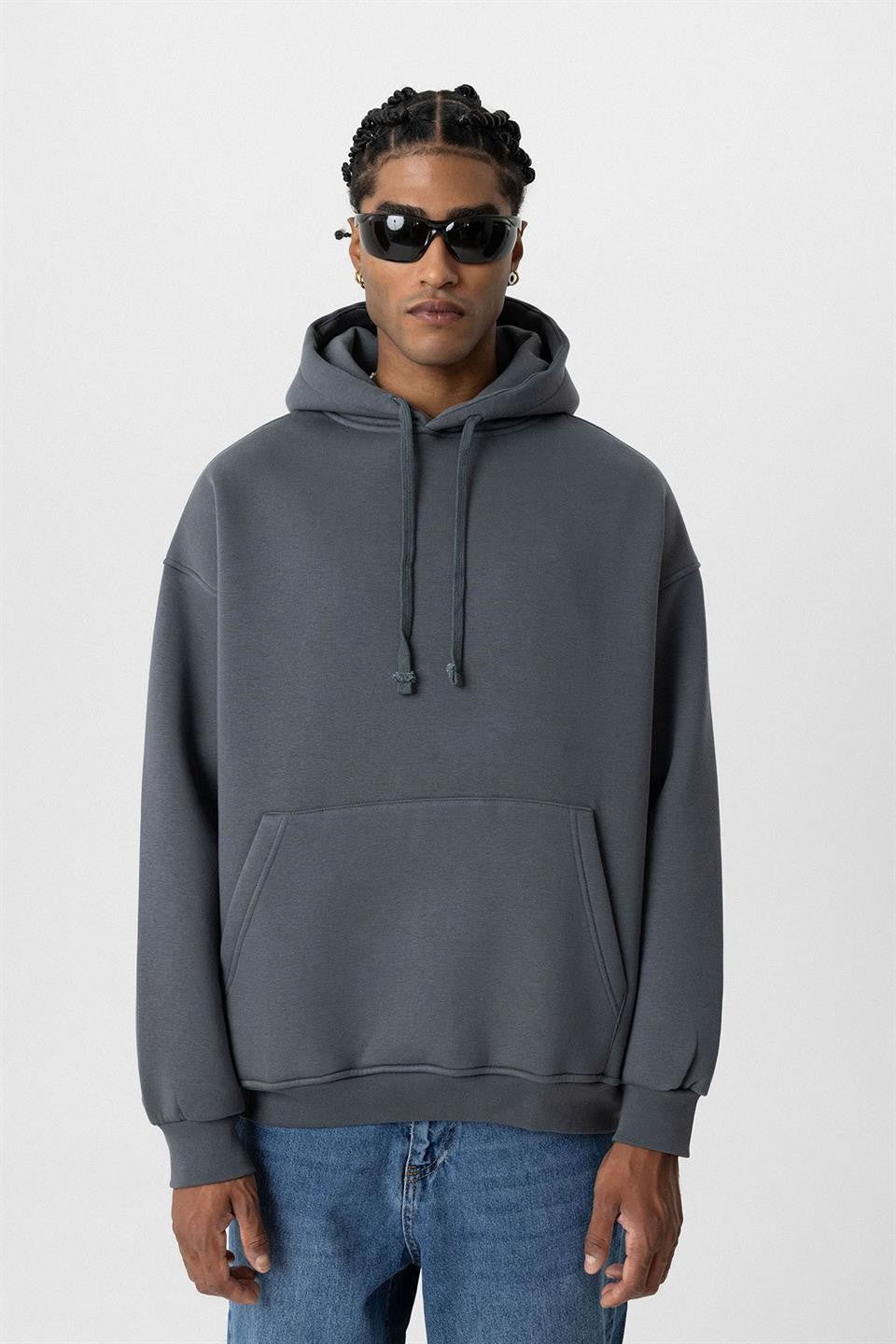 Basic Oversize Yıkamalı Hoodie