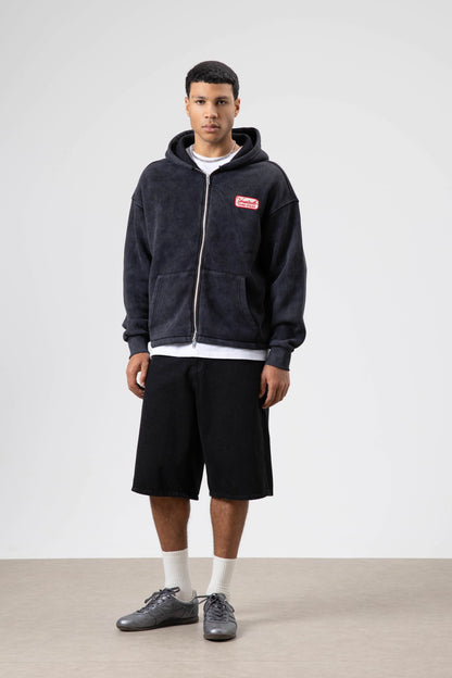 Oversize Fermuarlı Kapüşonlu Sweatshirt