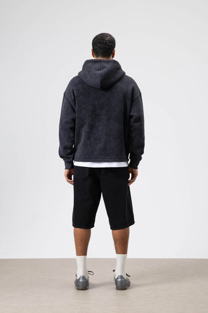 Oversize Fermuarlı Kapüşonlu Sweatshirt