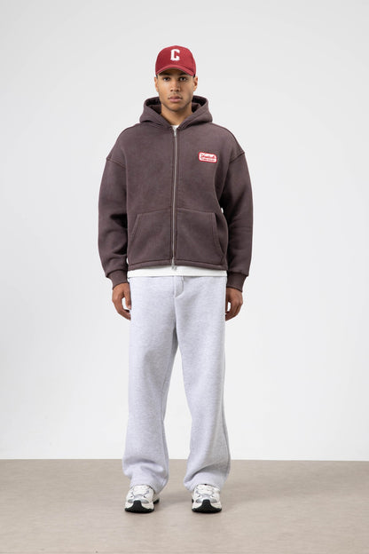 Oversize Fermuarlı Kapüşonlu Sweatshirt