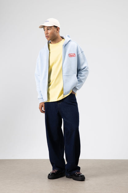 Oversize Fermuarlı Kapüşonlu Sweatshirt