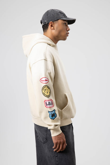 Oversize Baskılı Kapüşonlu Sweatshirt