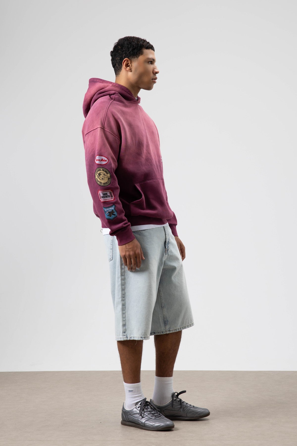 Oversize Baskılı Kapüşonlu Sweatshirt V70-112