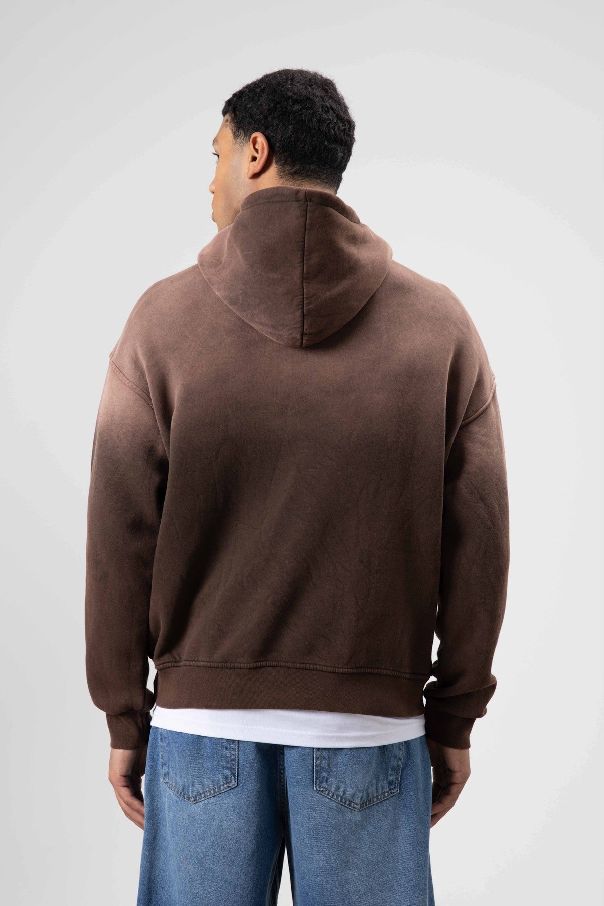 Oversize Baskılı Kapüşonlu Sweatshirt V70-112