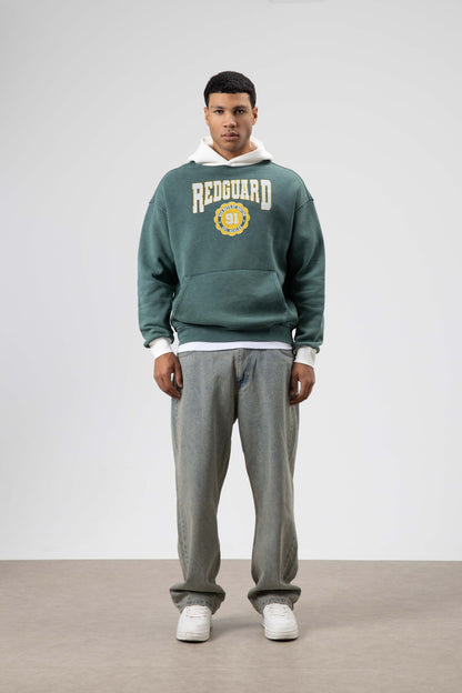 Oversize Baskılı Kapüşonlu Sweatshirt