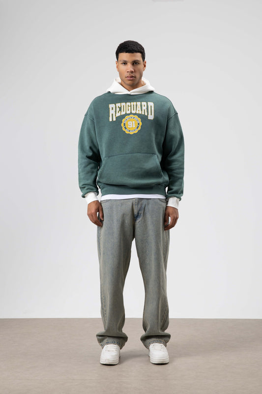 Oversize Baskılı Kapüşonlu Sweatshirt