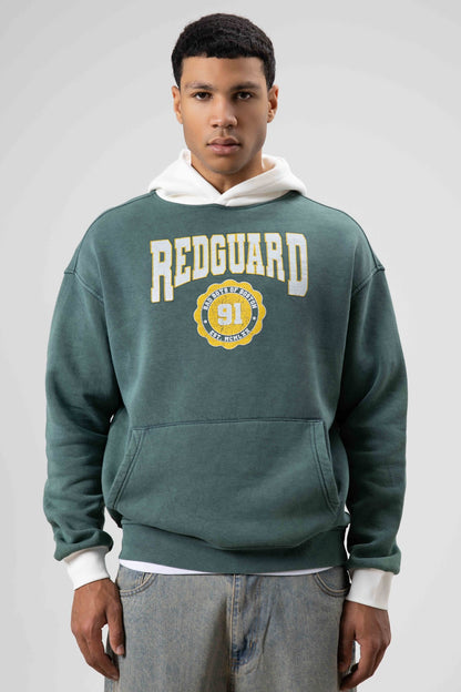 Oversize Baskılı Kapüşonlu Sweatshirt