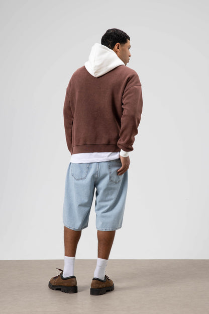 Oversize Baskılı Kapüşonlu Sweatshirt
