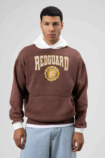 Oversize Baskılı Kapüşonlu Sweatshirt