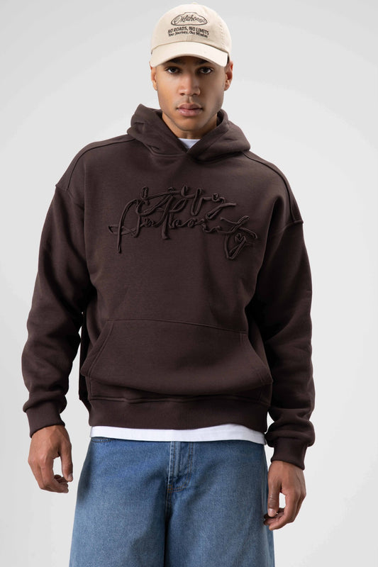 Oversize Baskılı Kapüşonlu Sweatshirt V70-117