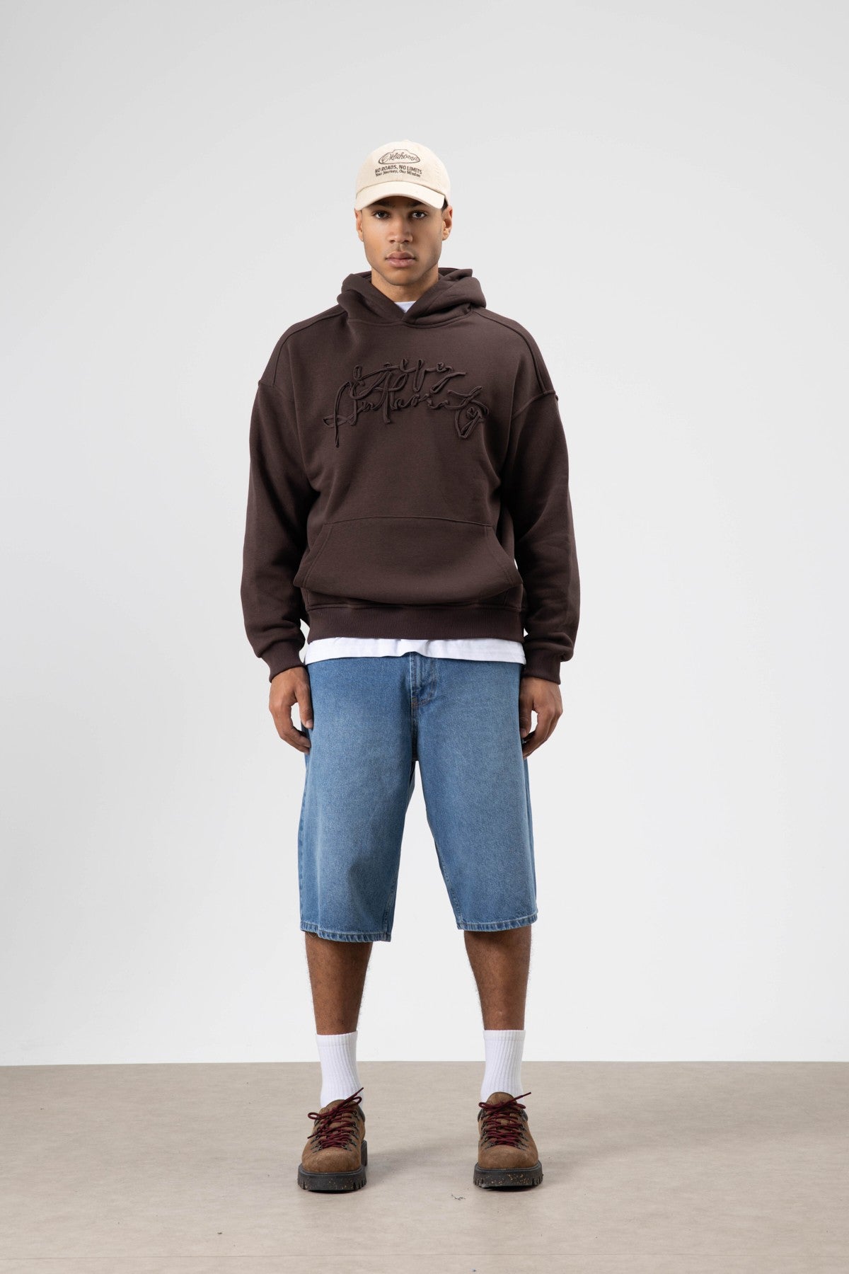 Oversize Baskılı Kapüşonlu Sweatshirt V70-117