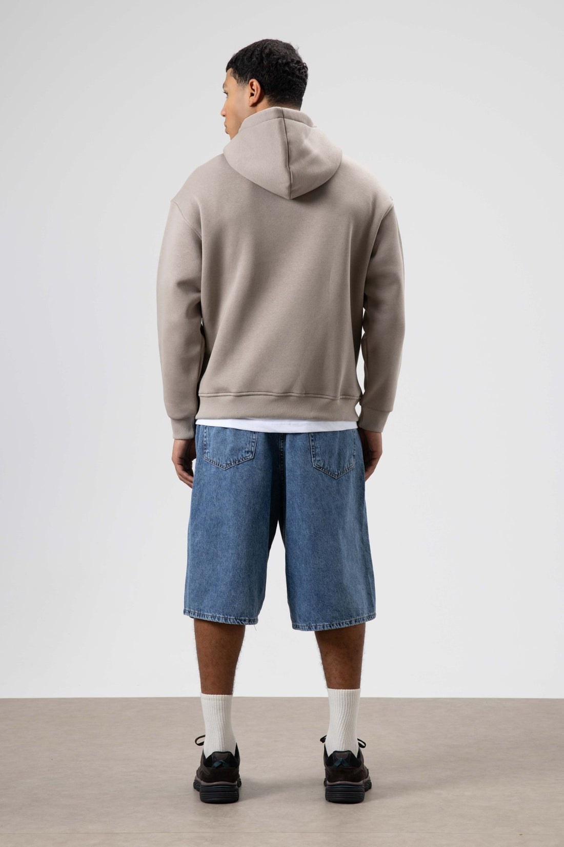 Oversize Baskılı Kapüşonlu Sweatshirt