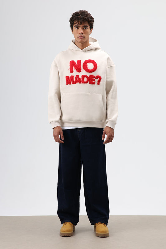 Oversize Baskılı Kapüşonlu Sweatshirt