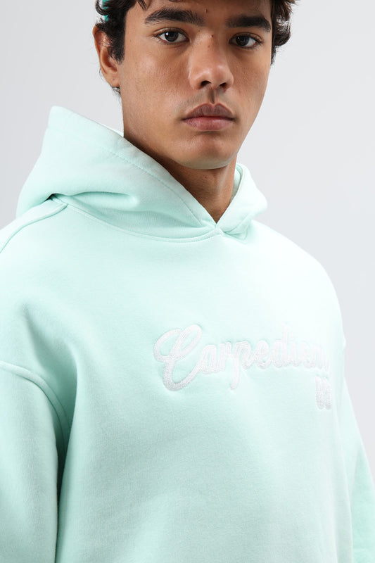 Oversize Baskılı Kapüşonlu Hoodie