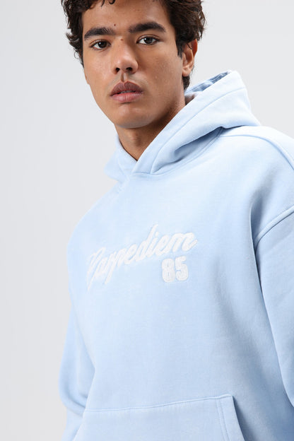 Oversize Baskılı Kapüşonlu Hoodie
