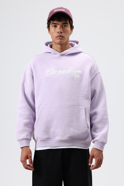 Oversize Baskılı Kapüşonlu Hoodie