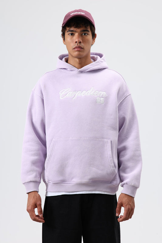 Oversize Baskılı Kapüşonlu Hoodie