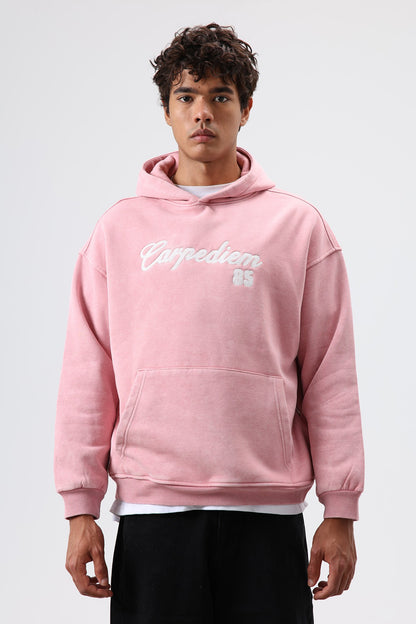 Oversize Baskılı Kapüşonlu Hoodie