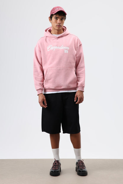 Oversize Baskılı Kapüşonlu Hoodie