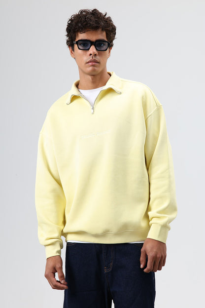 Yaka Fermuarlı Oversize Sweatshirt