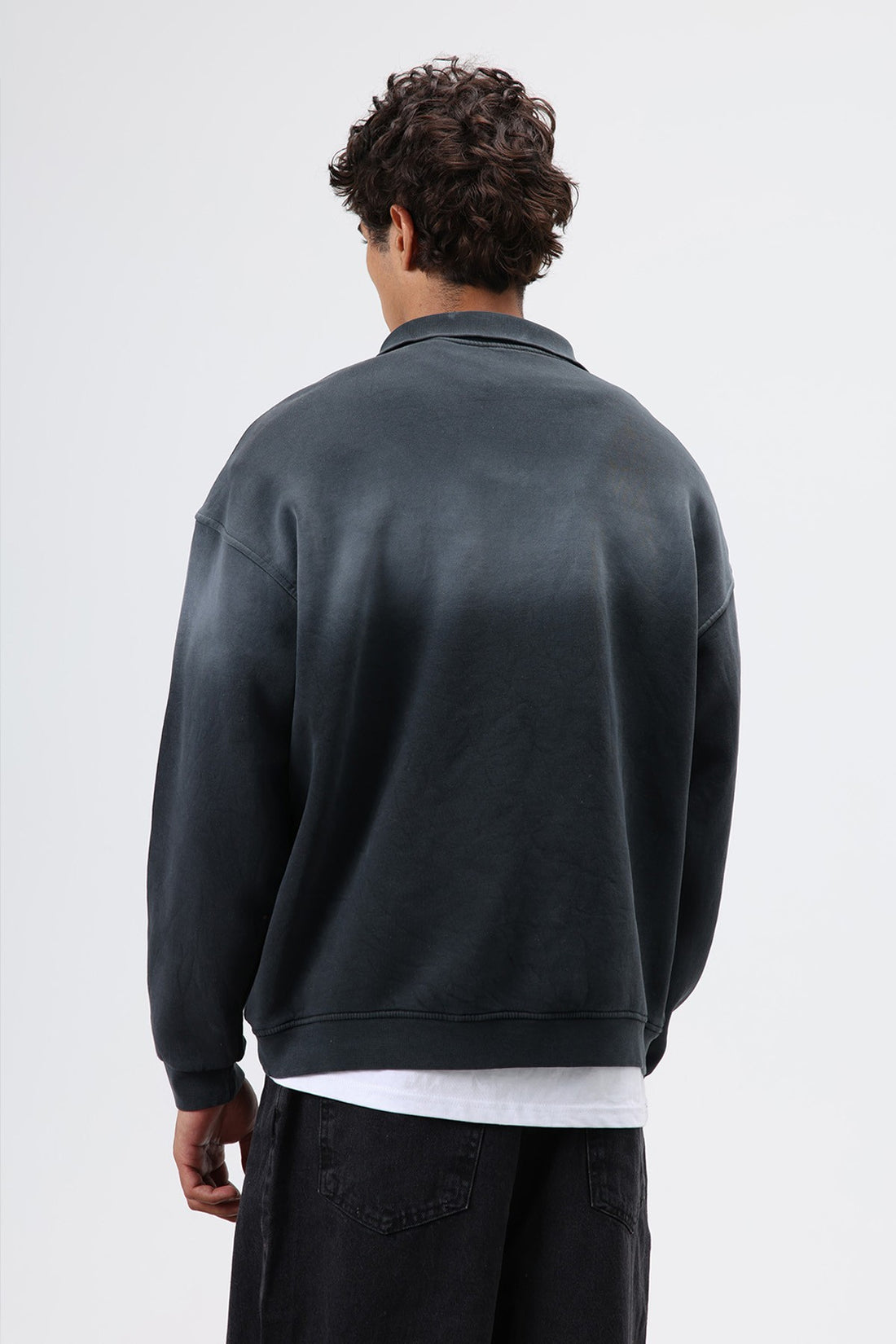 Yaka Fermuarlı Oversize Sweatshirt