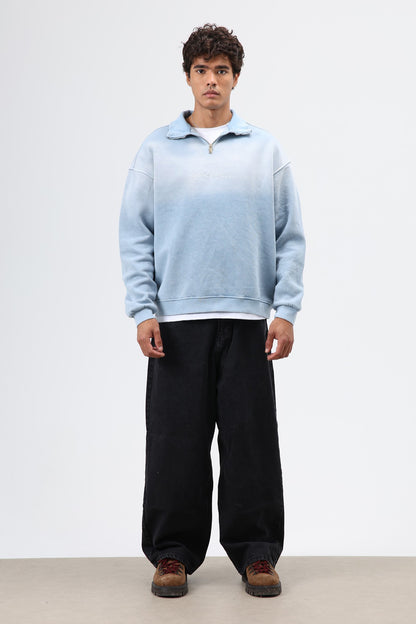 Yaka Fermuarlı Oversize Sweatshirt