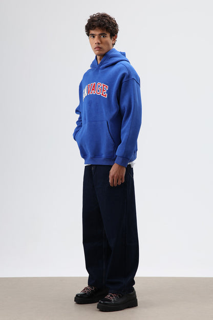 Oversize Baskılı Kapüşonlu Sweatshirt