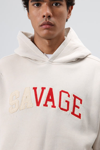 Oversize Baskılı Kapüşonlu Sweatshirt V70-127