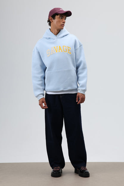 Oversize Baskılı Kapüşonlu Sweatshirt V70-127