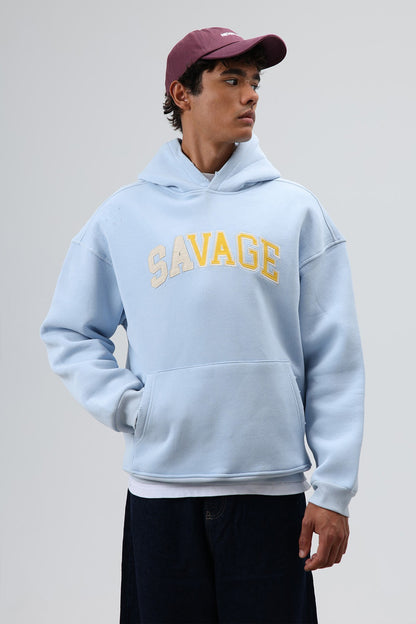 Oversize Baskılı Kapüşonlu Sweatshirt V70-127