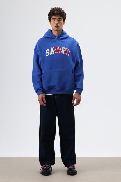 Oversize Baskılı Kapüşonlu Sweatshirt