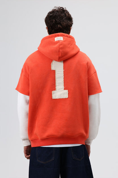 Oversize Kol Detaylı Kapüşonlu Sweatshirt