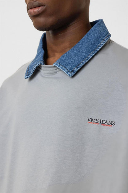 Polo Yaka Yazı Detaylı Oversize Tişört