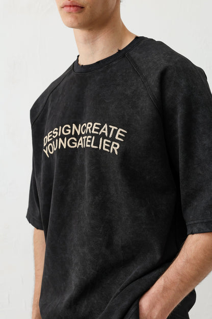 Oversize Reglon Kol Yazı Baskılı Tişört