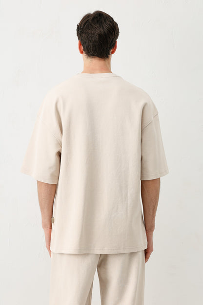 Kısa Kollu Yıkamalı Oversize Tişört