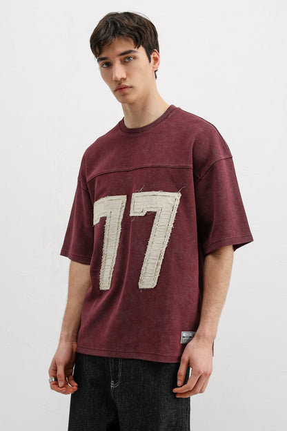 Numara Baskılı Oversize Tişört