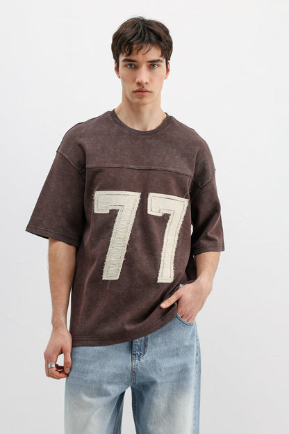 Numara Baskılı Oversize Tişört