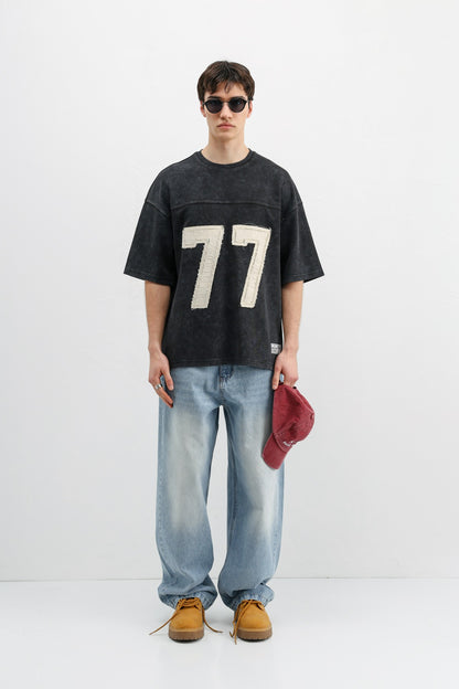 Numara Baskılı Oversize Tişört