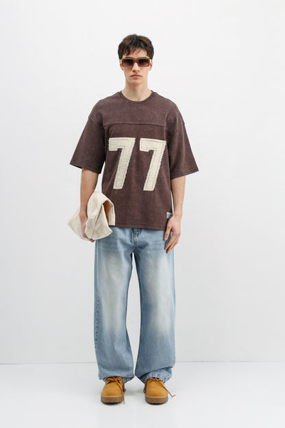 Numara Baskılı Oversize Tişört