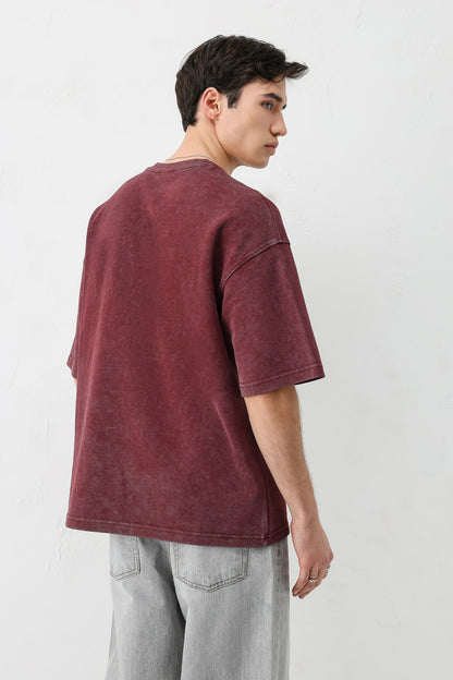 Oversize Yazı ve 2 Baskılı Tişört