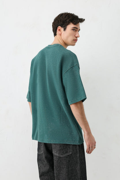 Oversize Yazı ve 2 Baskılı Tişört